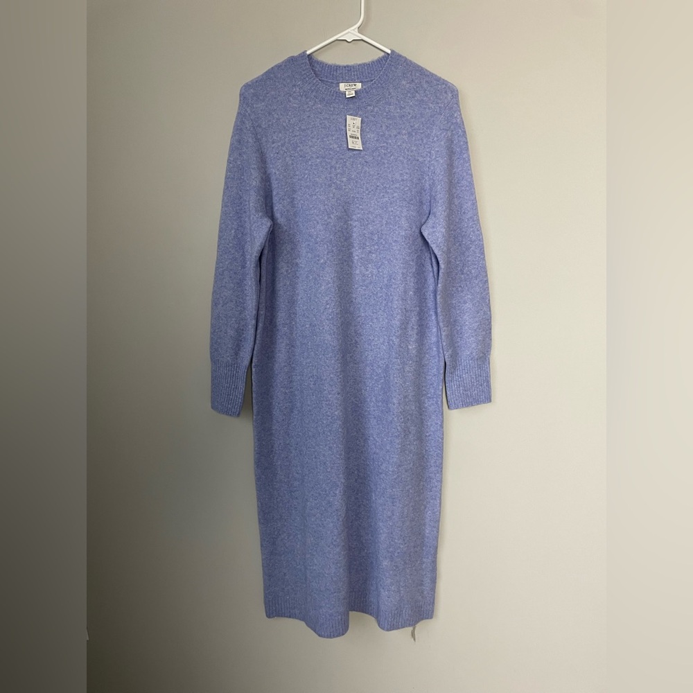 NWT J Crew Factory Midi Sweater Dress Extra-Soft Yarn Size PL Periwinkle